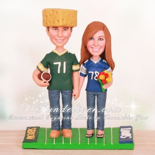 Detroit Lions and Green Bay Packers Football Cake Toppers