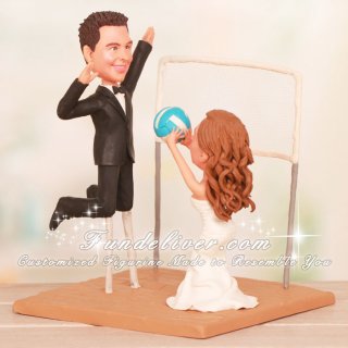 Setter Bride Hitter Groom Volleyball Wedding Cake Toppers