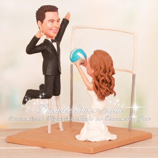 Setter Bride Hitter Groom Volleyball Wedding Cake Toppers - Click Image to Close