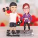 Runner and Weightlifter Wedding Cake Toppers