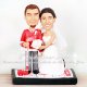 Red Wings Cake Topper with Hockey Stick
