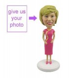 Personalized Gift - Woman Figurine in Pink Chinese Outfit