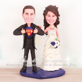 Superman Logo Letter H Wedding Cake Toppers