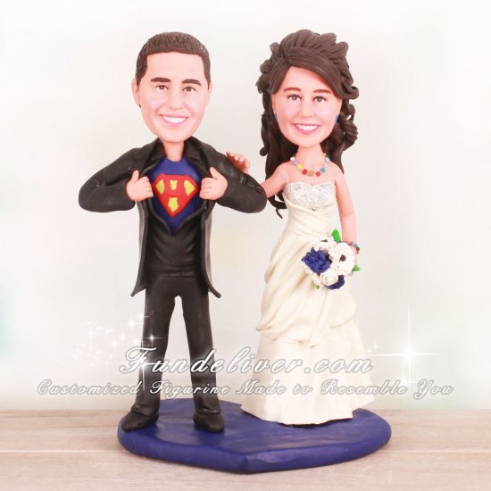 Superman Logo Letter H Wedding Cake Toppers - Click Image to Close
