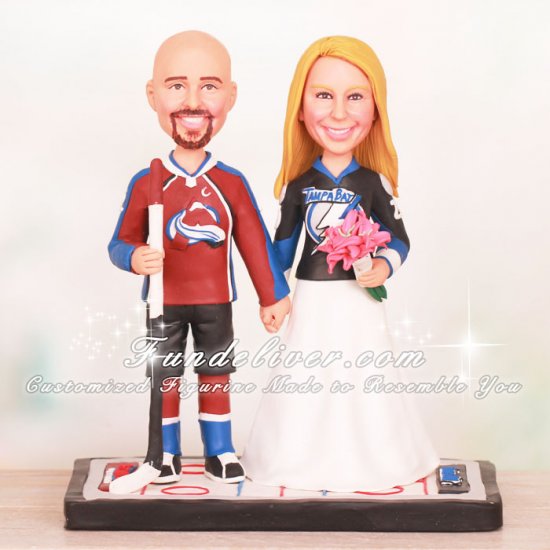 Colorado Avalanche and Tampa Bay Lightning Hockey Cake Toppers - Click Image to Close