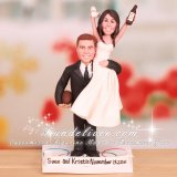 Bride on Groom's Shoulder Cake Toppers