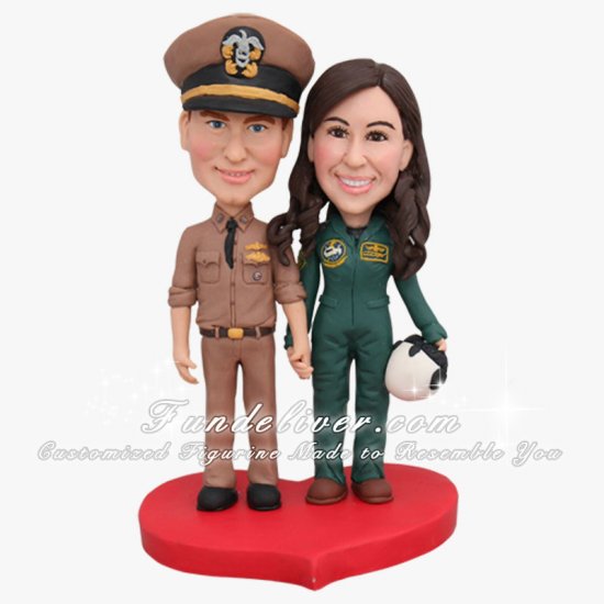Helicopter Pilot Wedding Cake Toppers, Naval Aviator Cake Toppers - Click Image to Close