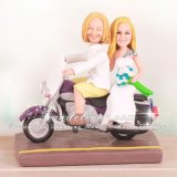 Harley Davison Bride and Groom Cake Toppers with Tattoos