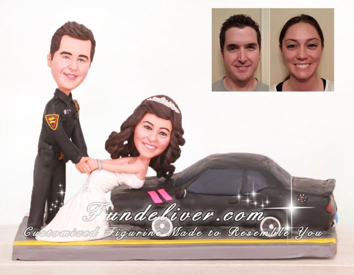 Groom Handcuff Bride Police Wedding Cake Toppers - Click Image to Close
