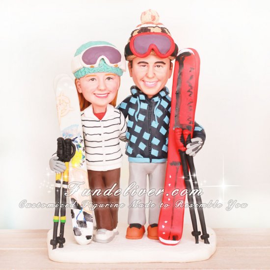Ski Wedding Cake Toppers - Click Image to Close