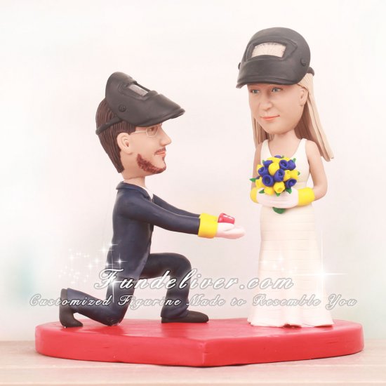 Welders Wedding Cake Toppers - Click Image to Close