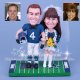 Dallas Cowboy Cheerleader and New York Giants Cake Toppers