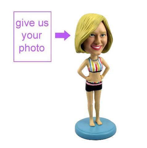 Personalized Sculpted Gift Woman Figurine in Summer Outfit - Click Image to Close