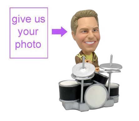 Personalized Gift - Rock Band Drummer Figurine - Click Image to Close