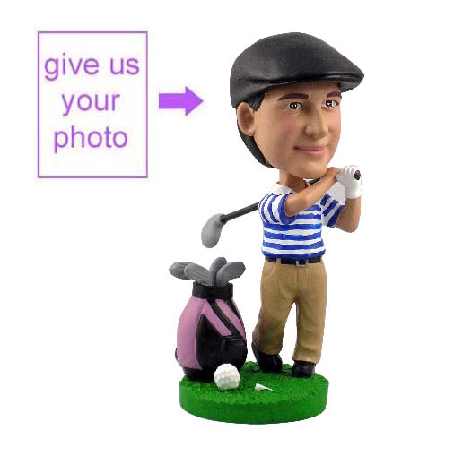 Personalized Gift - Golfer Figurine With Bag - Click Image to Close