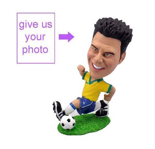 Personalized Gift - Soccer Player Figurine In Action - Click Image to Close