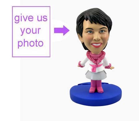 Personalized Gift - Woman Figurine in Cute Winter Outfit - Click Image to Close