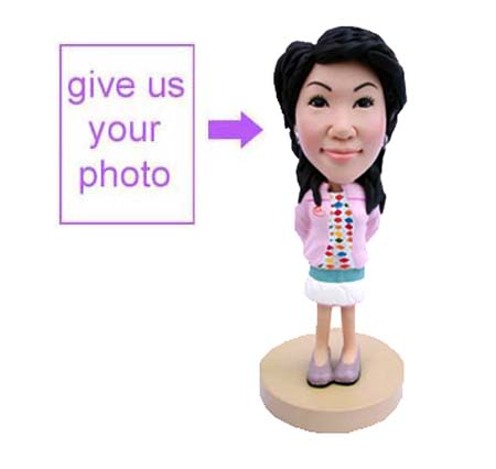 Personalized Gift - Girl Figurine In White - Click Image to Close